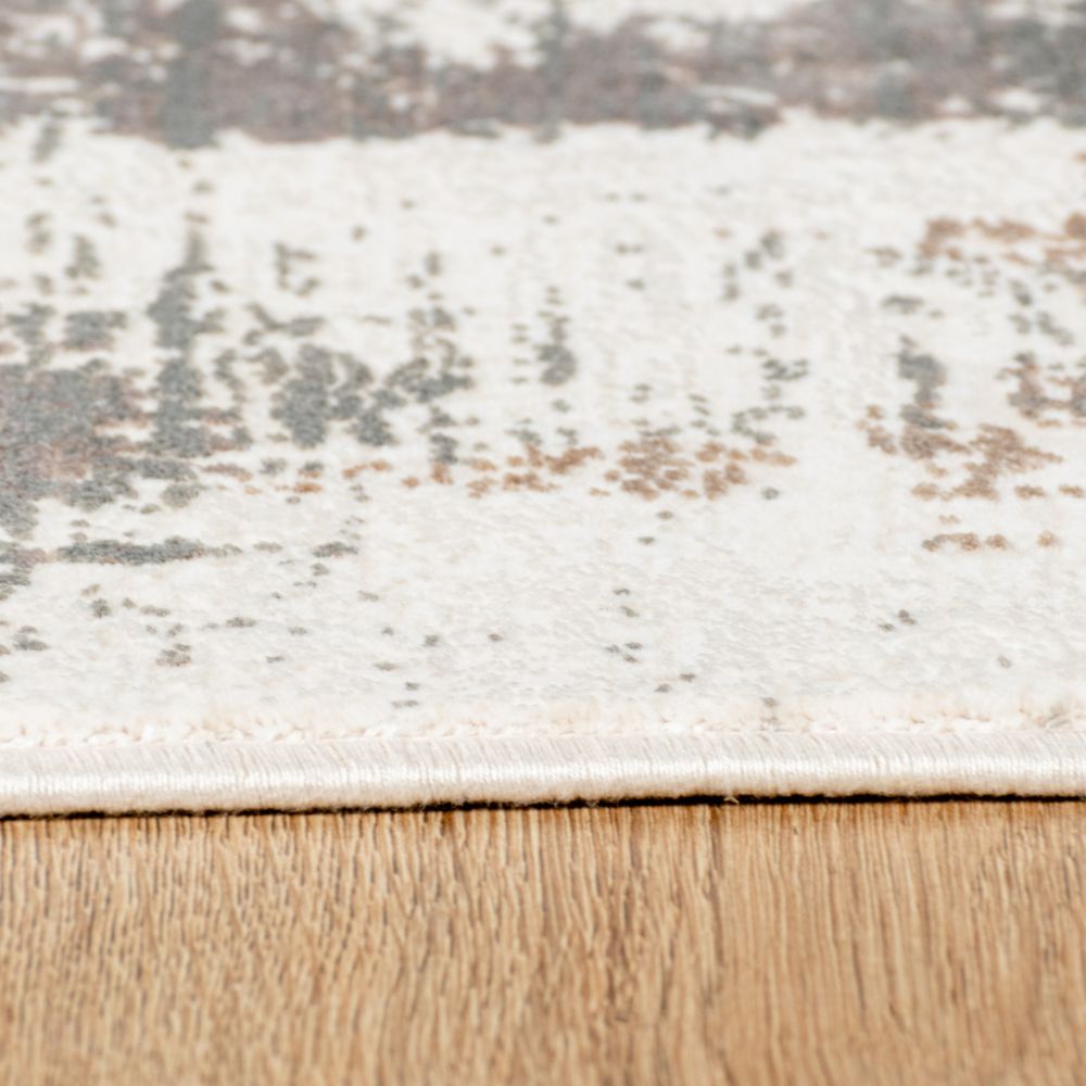Tapete decorativo colección Minori T2293 rectangular en crema gris oro