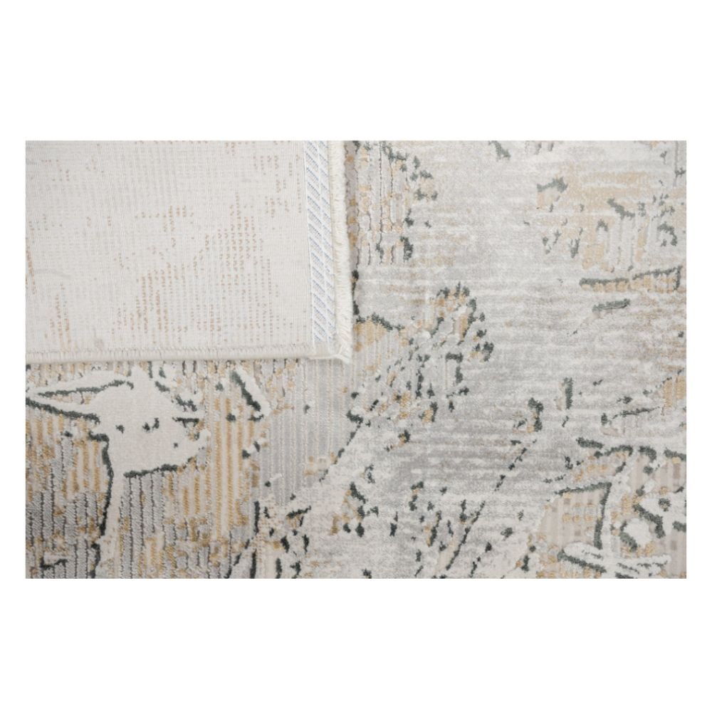 Tapete decorativo colección Minori T2296 rectangular en tonos gris y oro