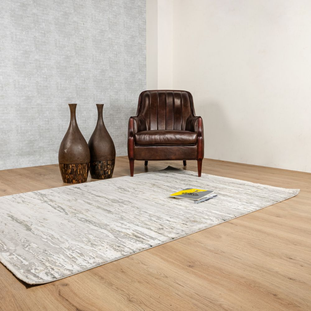 Tapete colección Minori T2299 rectangular en tono gris para decoración