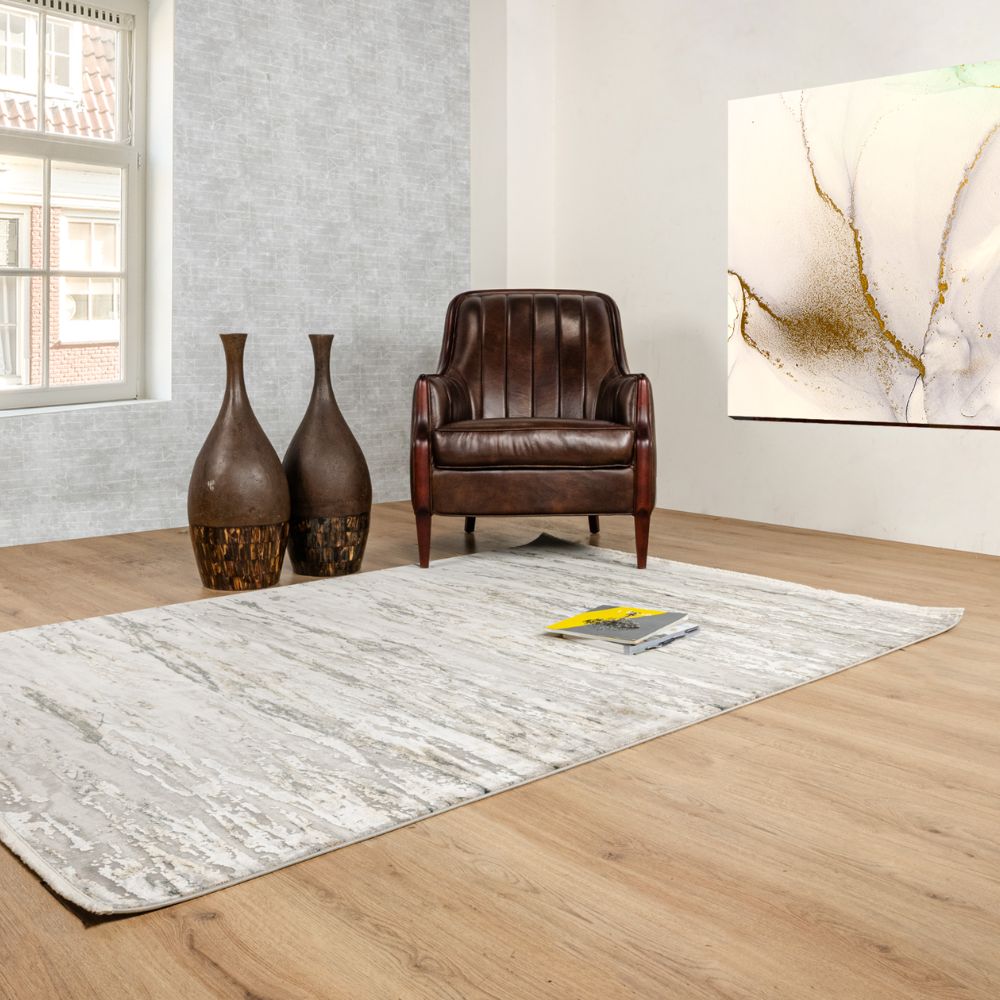 Tapete colección Minori T2299 rectangular en tono gris para decoración