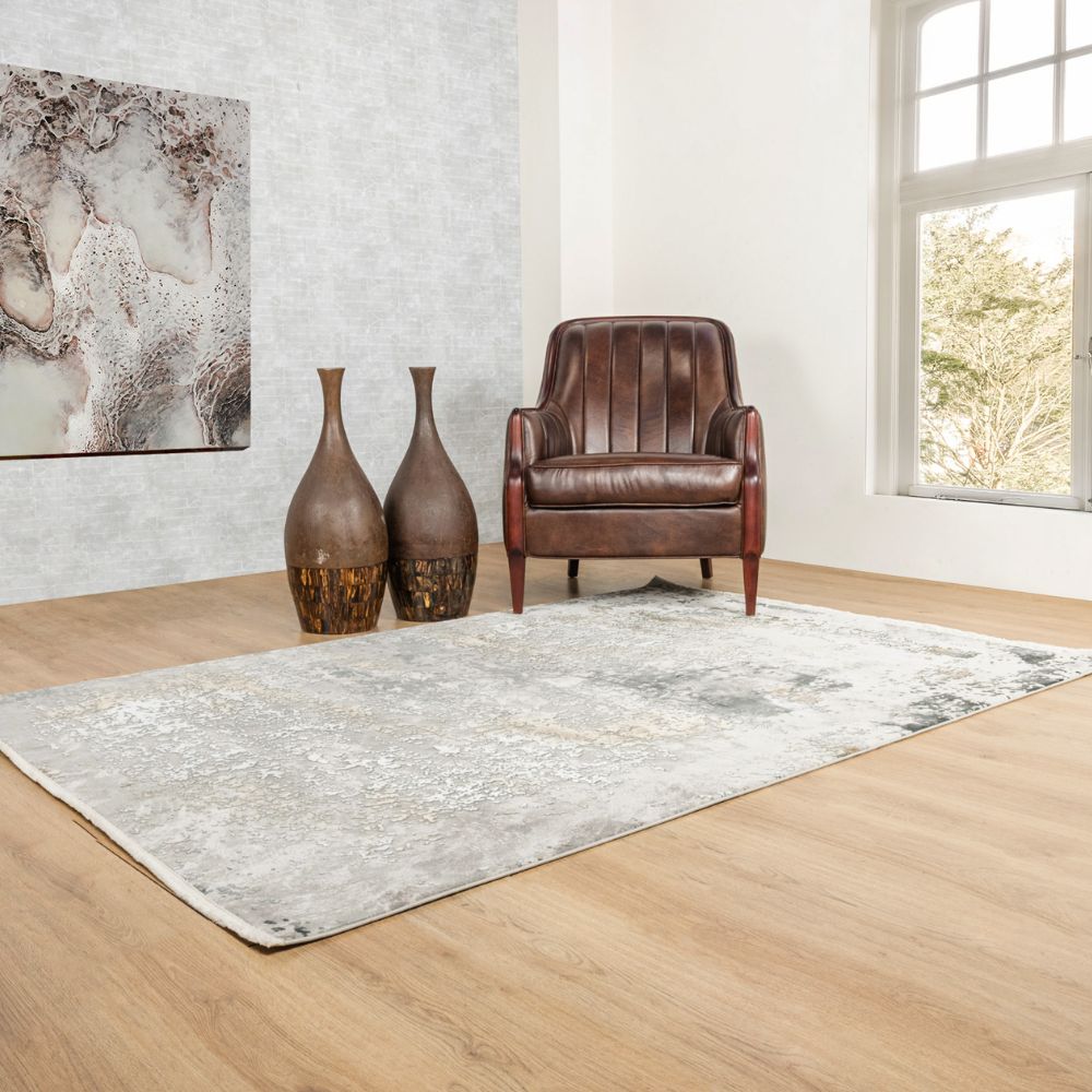 Tapete decorativo colección Minori T2300 rectangular color gris