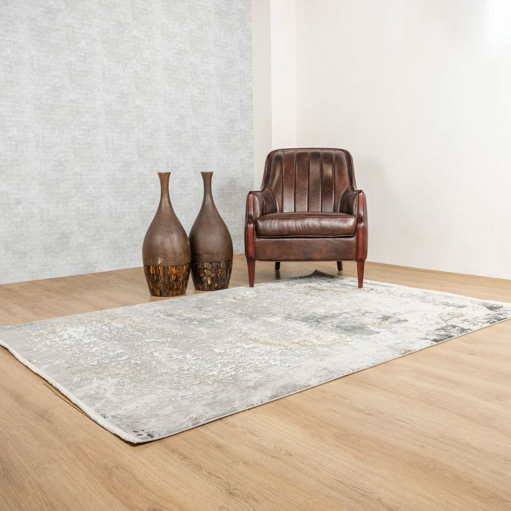 Tapete decorativo colección Minori T2300 rectangular color gris