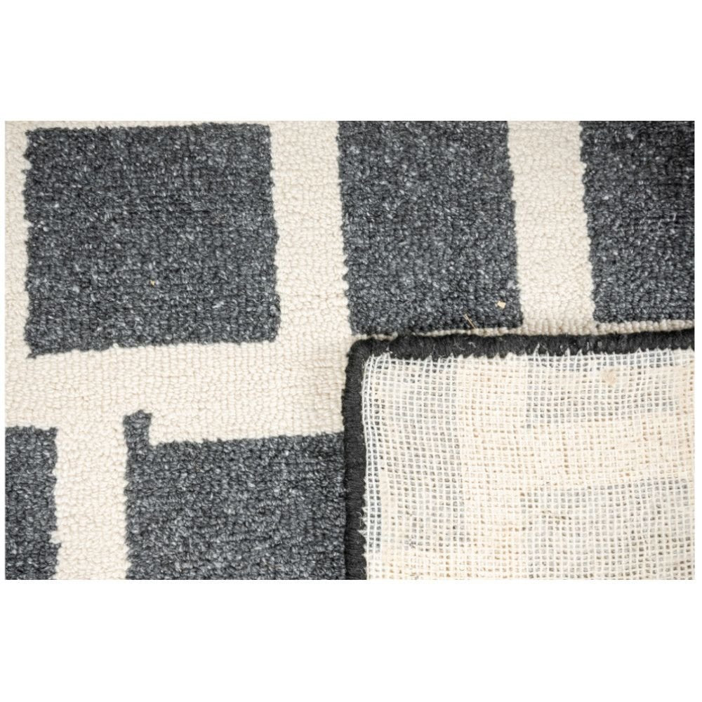 Tapete decorativo Myra D2019 rectangular de polietileno en tonos gris y beige