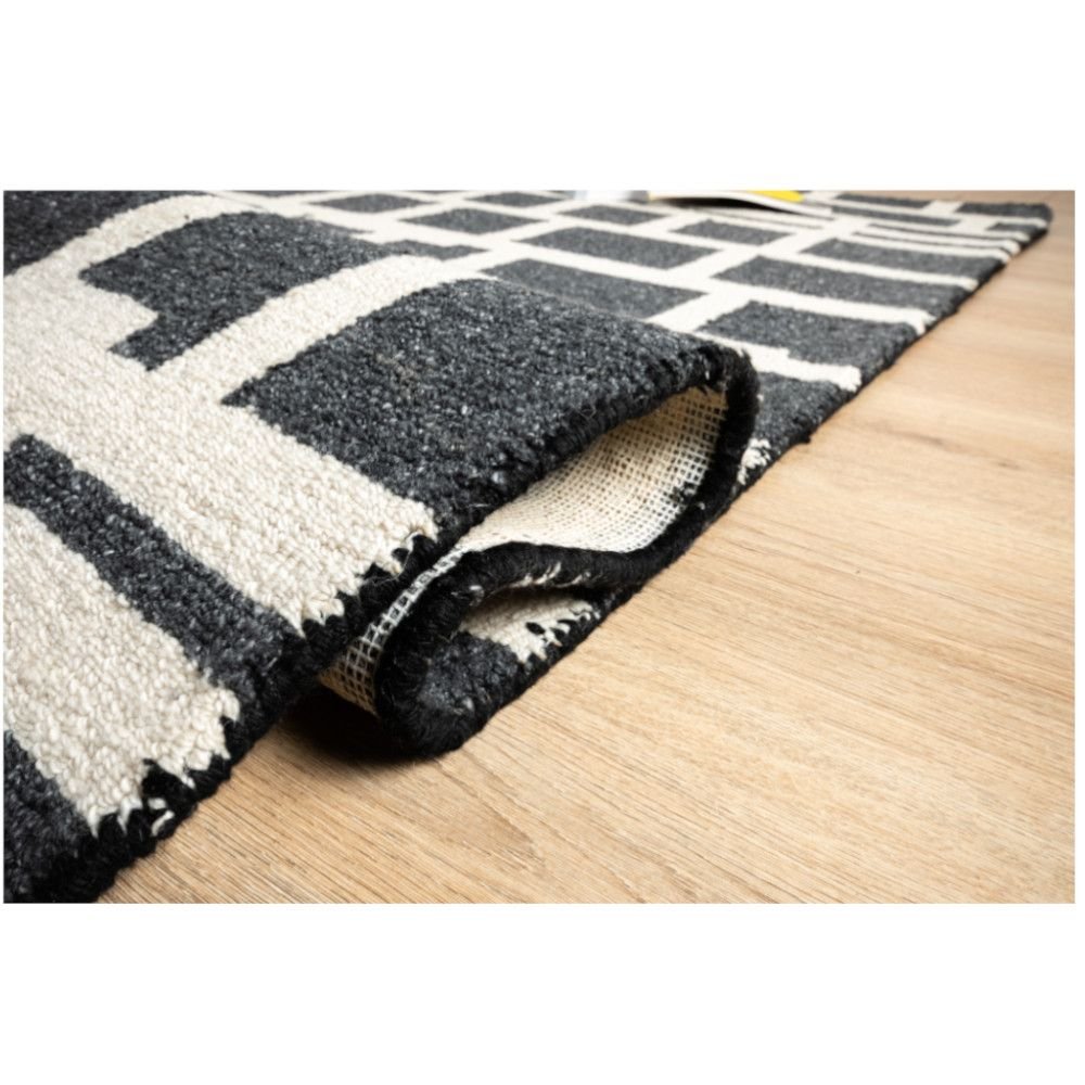 Tapete decorativo Myra D2019 rectangular de polietileno en tonos gris y beige