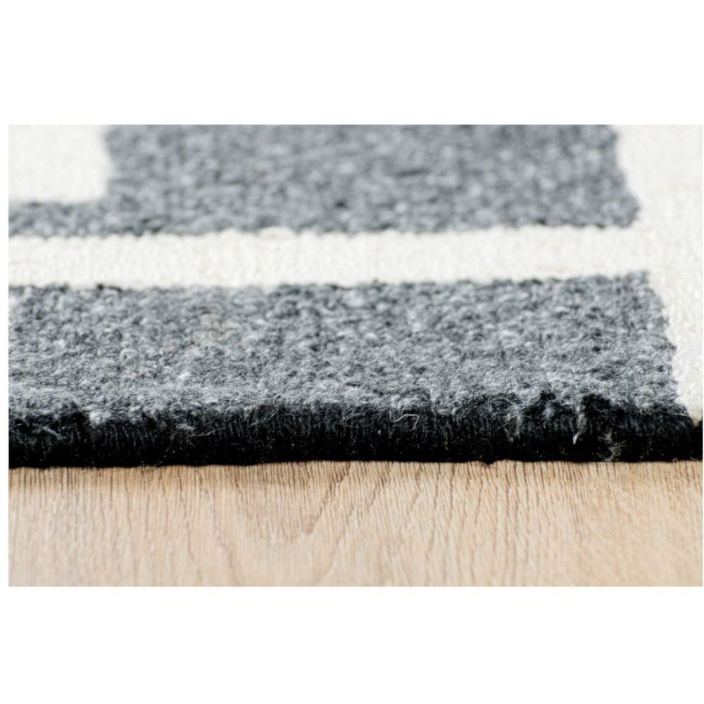 Tapete decorativo Myra D2019 rectangular de polietileno en tonos gris y beige