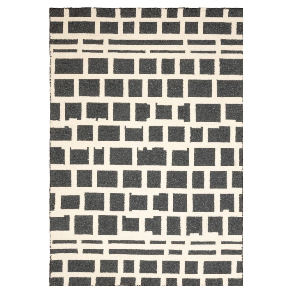 Tapete decorativo Myra D2019 rectangular de polietileno en tonos gris y beige