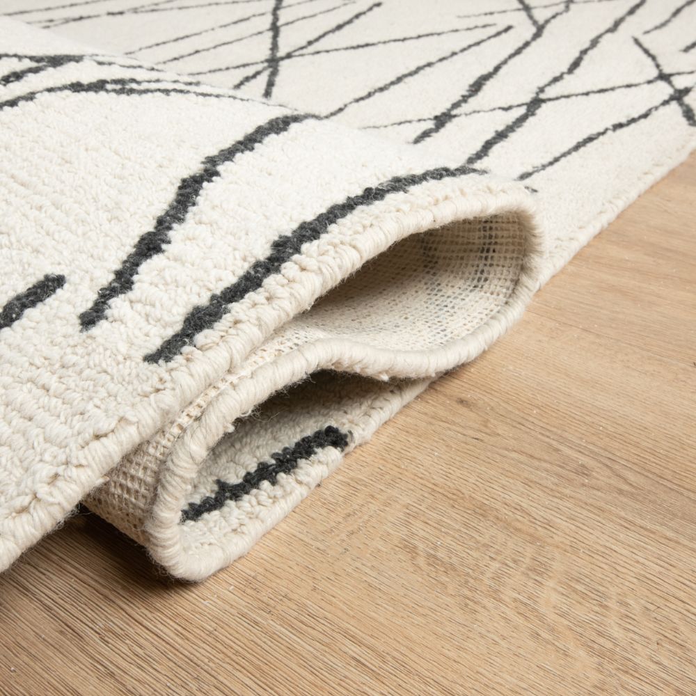 Tapete decorativo colección Myra D2020 rectangular de polietileno en beige gris
