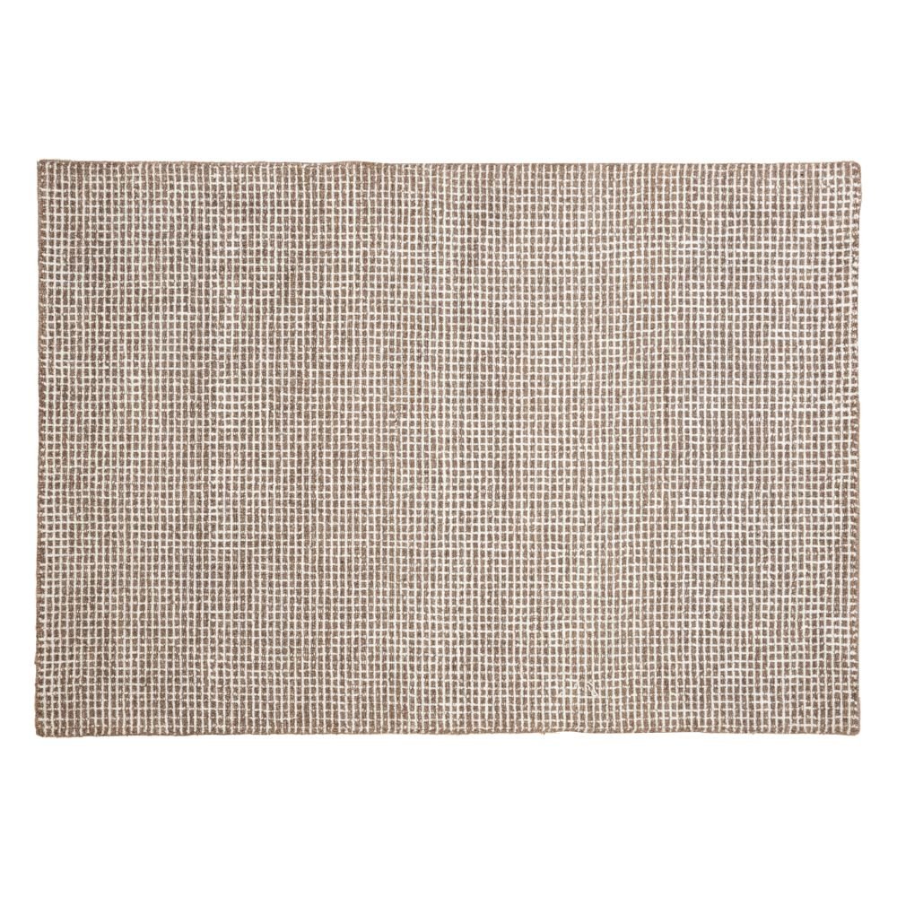 Tapete decorativo colección Myra rectangular en polietileno tabaco beige de pelo corto