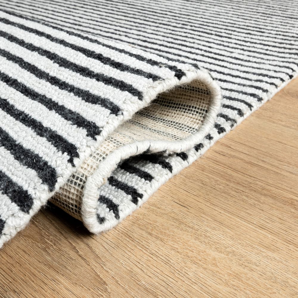 Tapete decorativo colección Myra D2022 rectangular de polietileno pelo corto en tonos beige y gris