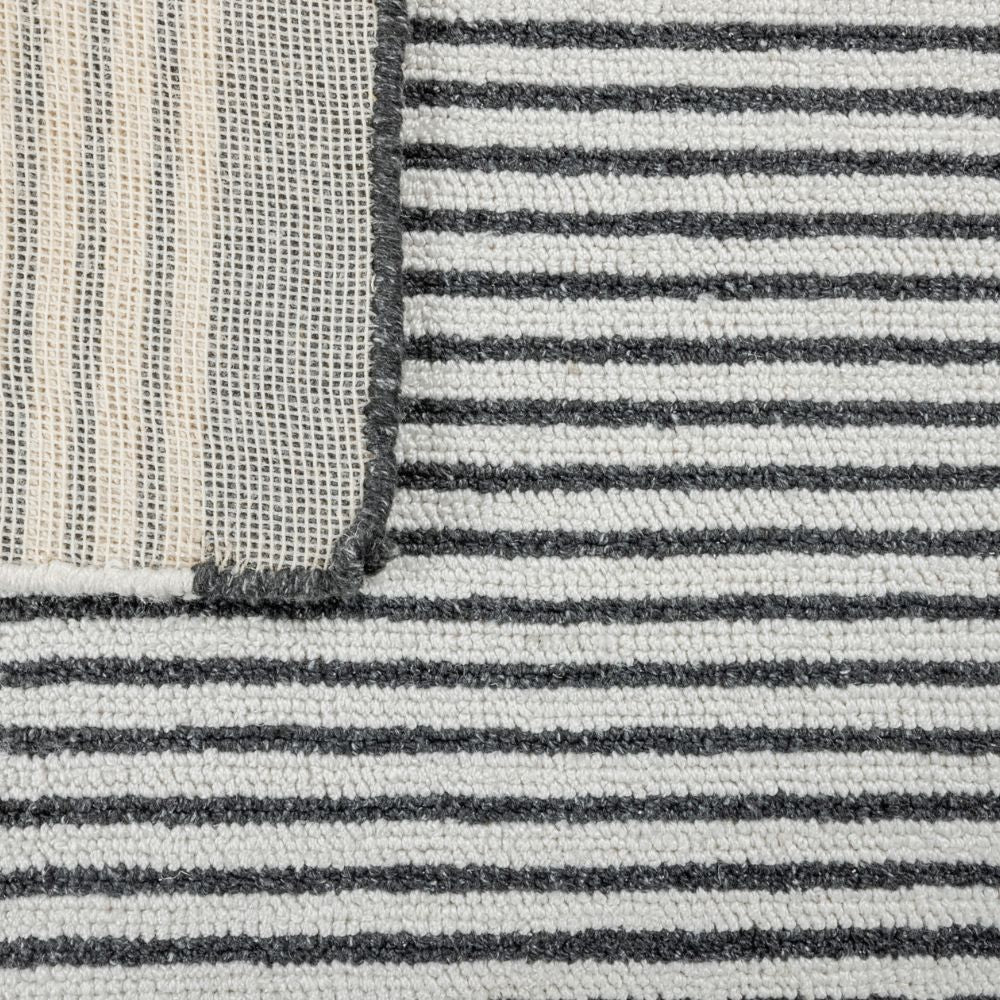 Tapete decorativo colección Myra D2022 rectangular de polietileno pelo corto en tonos beige y gris