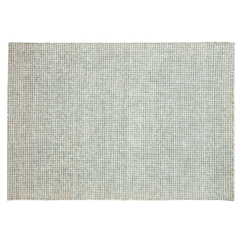 Tapete decorativo colección Myra D2023 rectangular de polietileno en tonos turquesa y beige