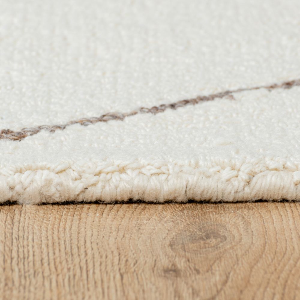 Tapete decorativo colección Myra D2025 rectangular en polietileno color beige tabaco