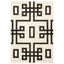 Tapete decorativo Optika T9049 rectangular de poliéster en crema y negro