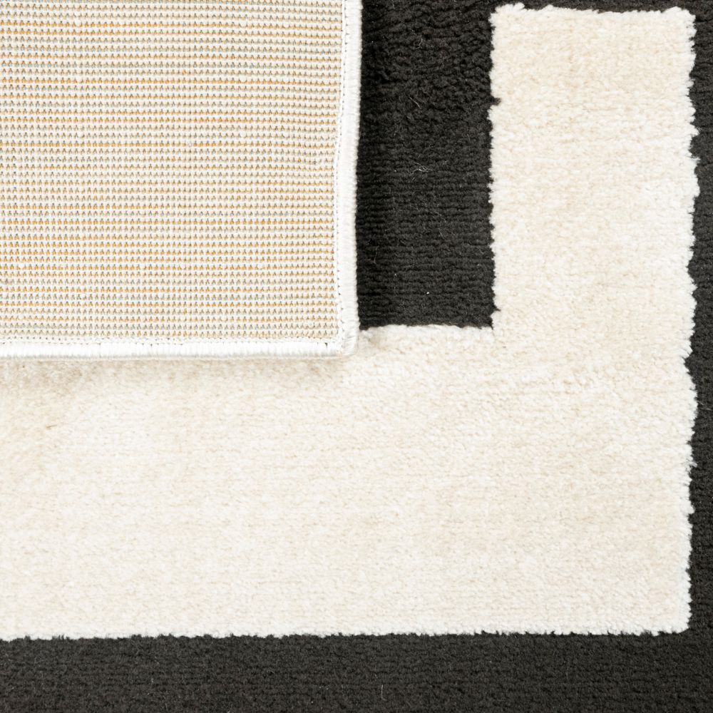 Tapete decorativo Optika T9049 rectangular de poliéster en crema y negro