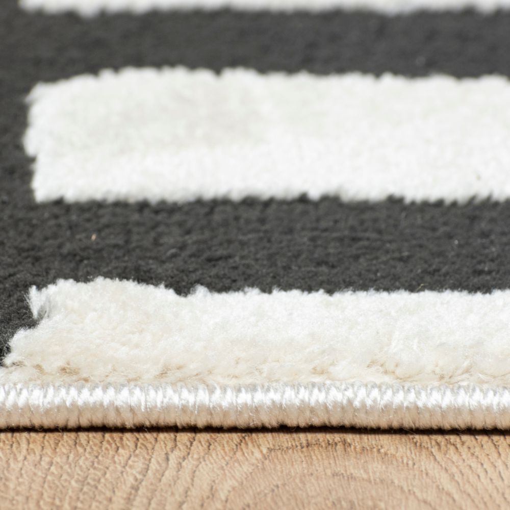 Tapete decorativo Optika T9049 rectangular de poliéster en crema y negro