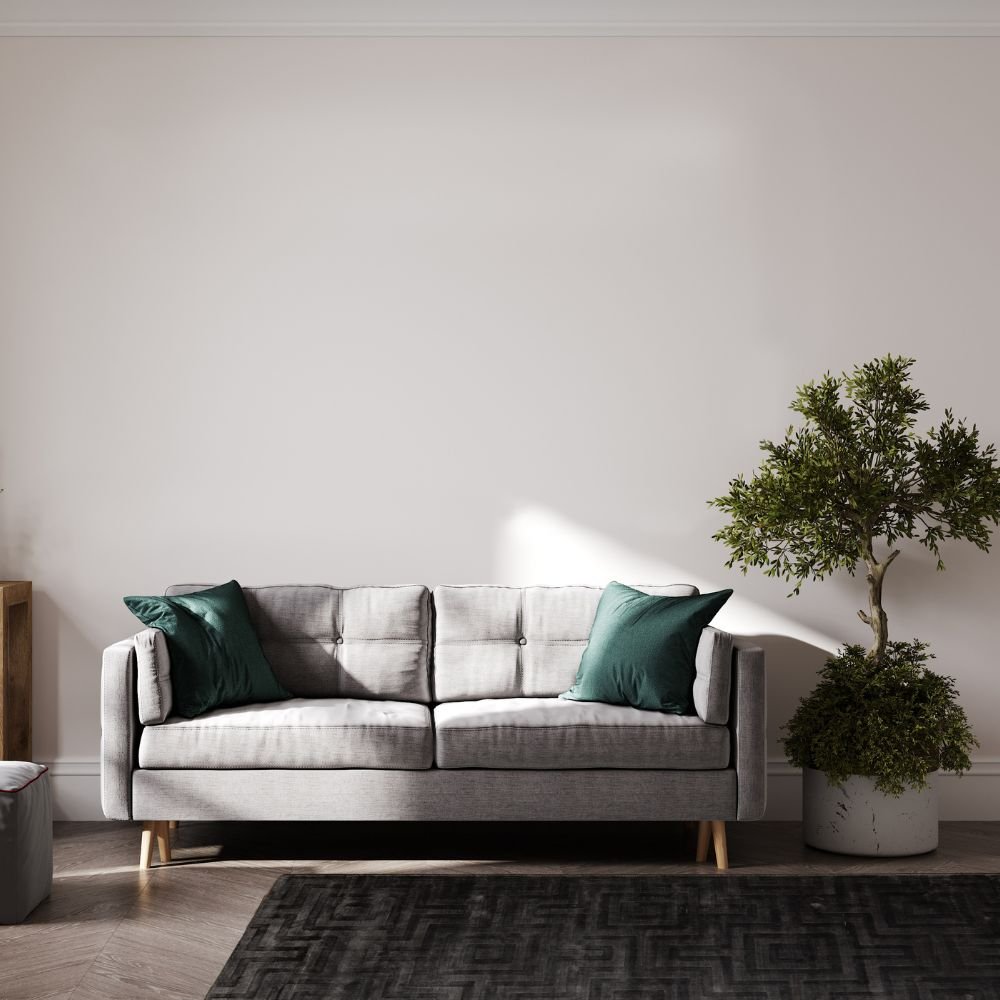Tapete decorativo colección Raipur rectangular en viscosa y algodón gris obscuro de pelo corto