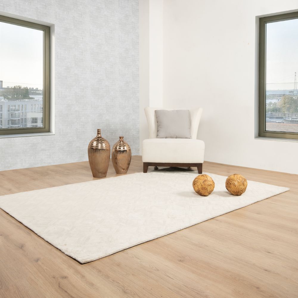 Tapete colección Raipur D3008 rectangular en tono beige para decoración