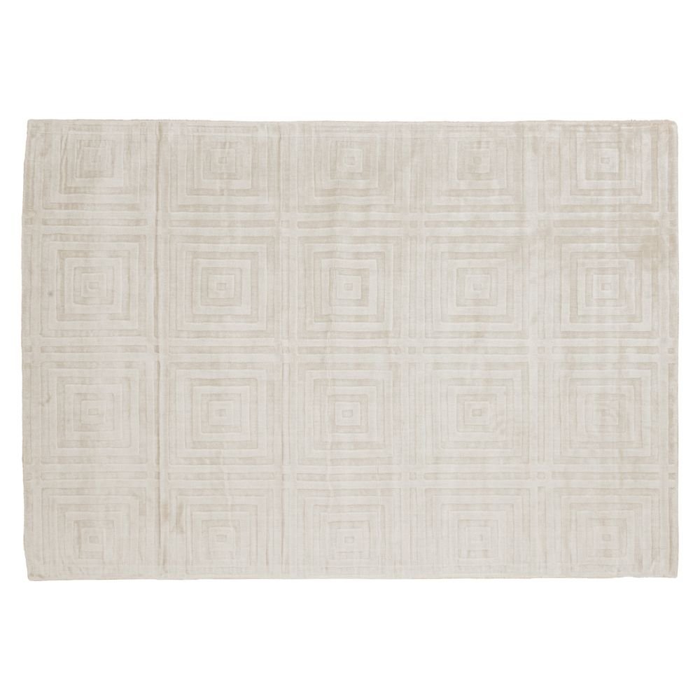 Tapete decorativo Raipur D3021 rectangular de viscosa y algodón en color plata
