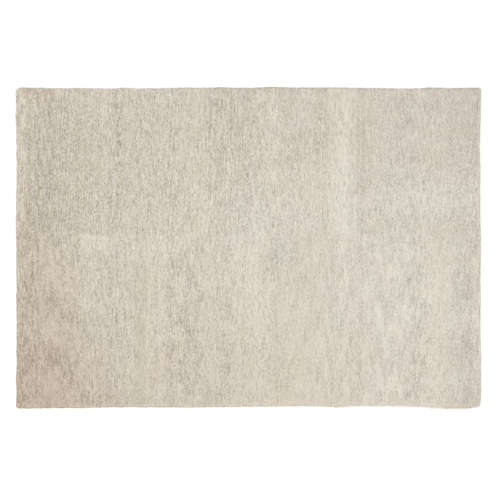 Tapete decorativo colección Ravi D2017 rectangular de lana y algodón pelo corto en tono gris plata