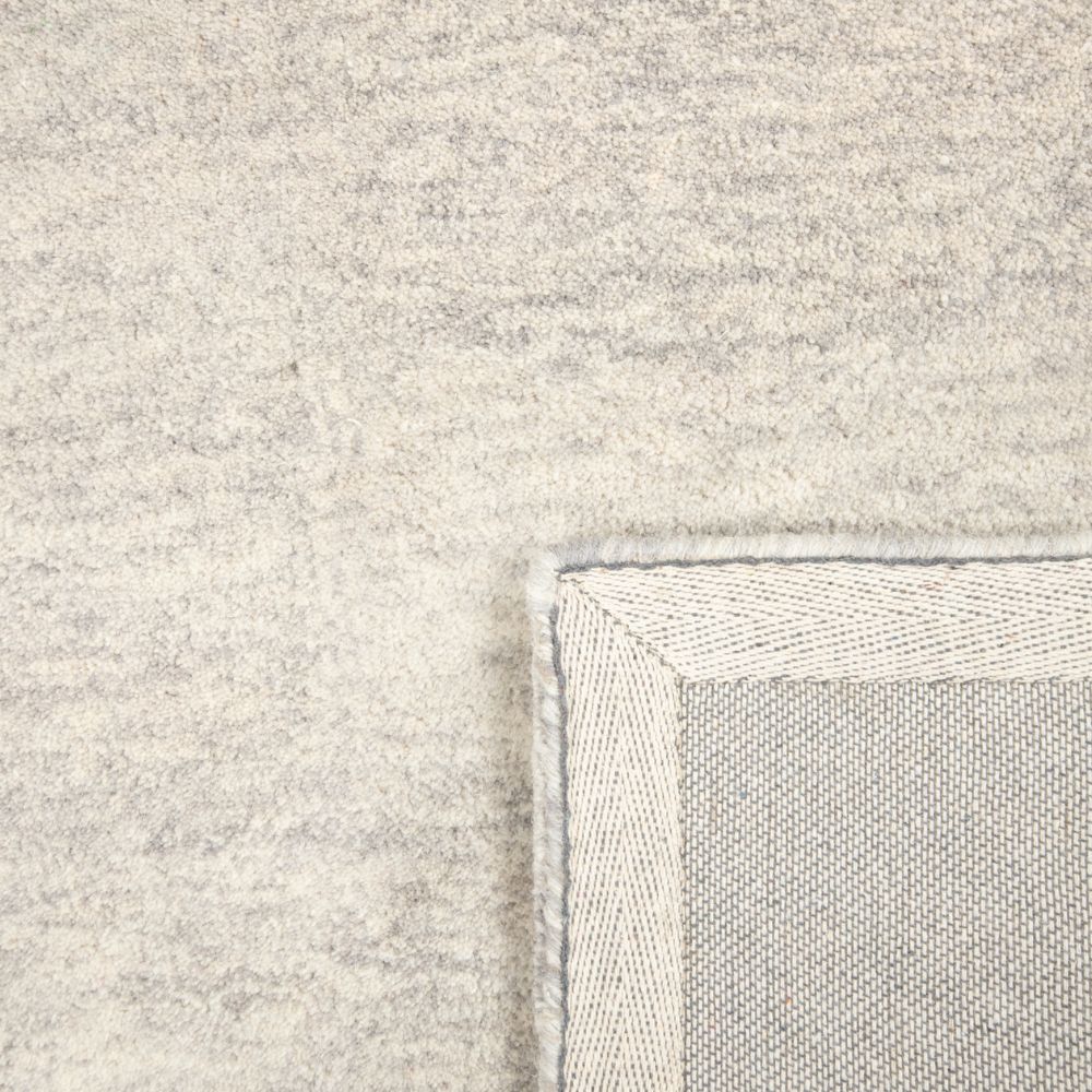 Tapete decorativo colección Ravi D2017 rectangular de lana y algodón pelo corto en tono gris plata