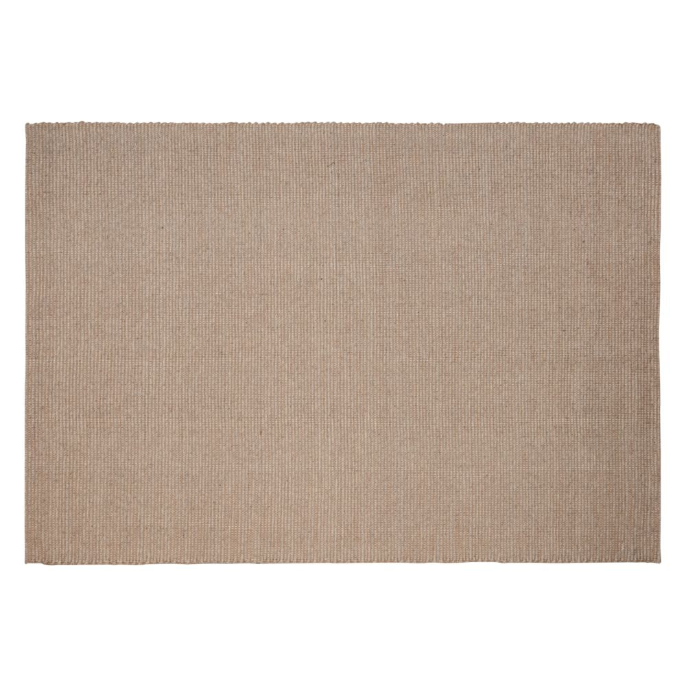 Tapete colección Saira D1005 rectangular de poliéster, algodón y lana en tono marfil plata
