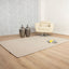 Tapete decorativo colección Saira D1006 rectangular en poliéster y lana color marfil beige