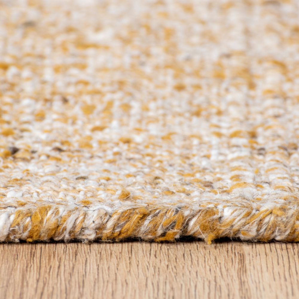 Tapete decorativo Salem N4009 rectangular de lana y poliéster en color oro