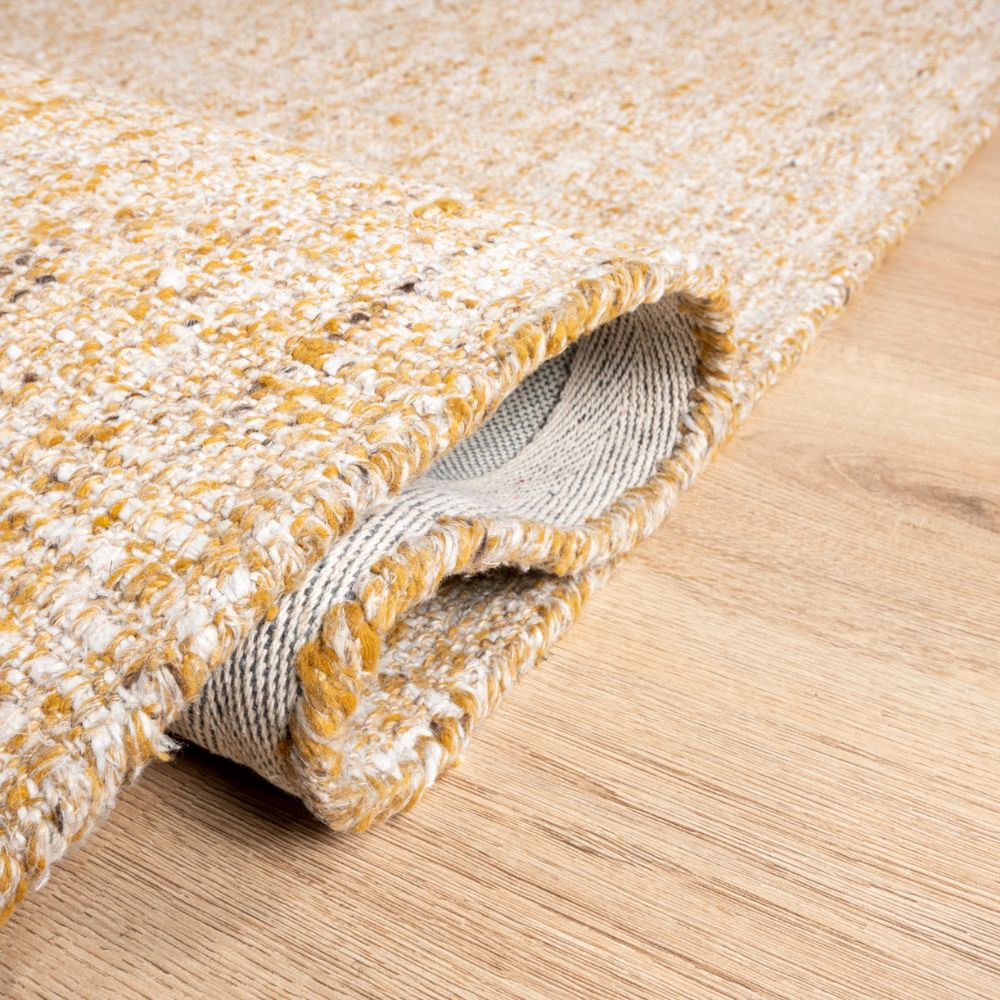 Tapete decorativo Salem N4009 rectangular de lana y poliéster en color oro