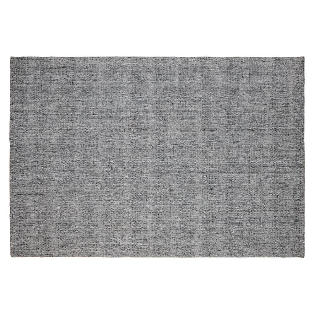 Tapete decorativo colección Salem rectangular en lana y poliéster color gris de pelo corto