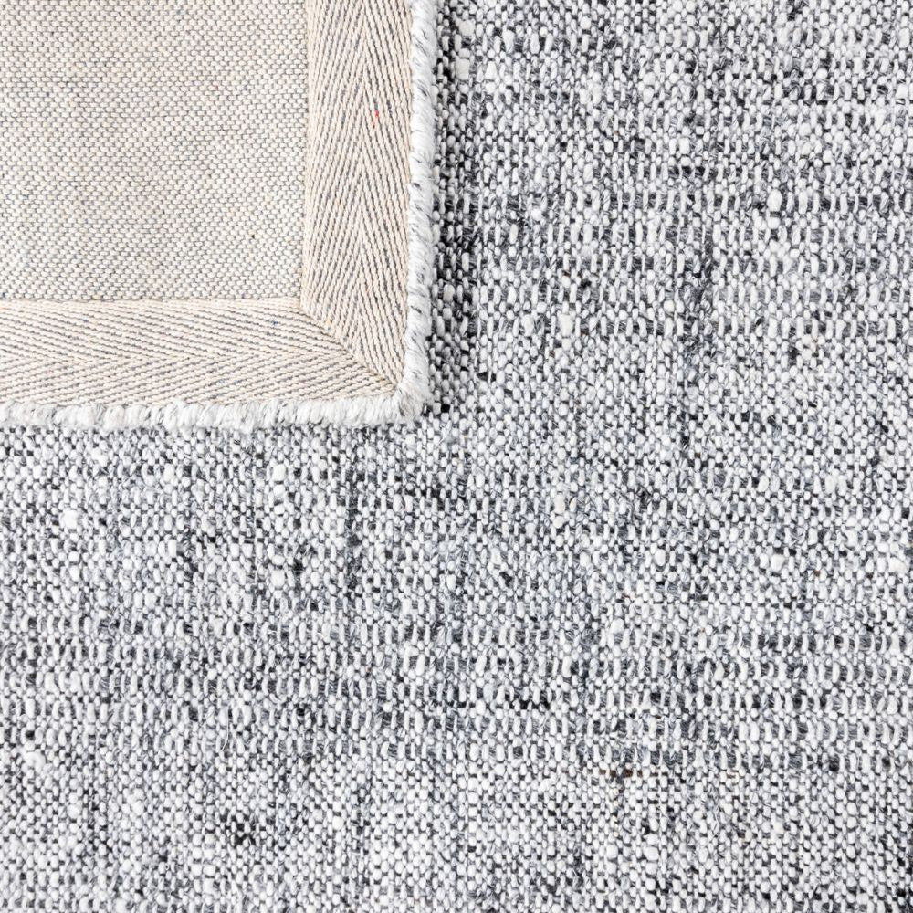 Tapete decorativo colección Salem rectangular en lana y poliéster color gris de pelo corto