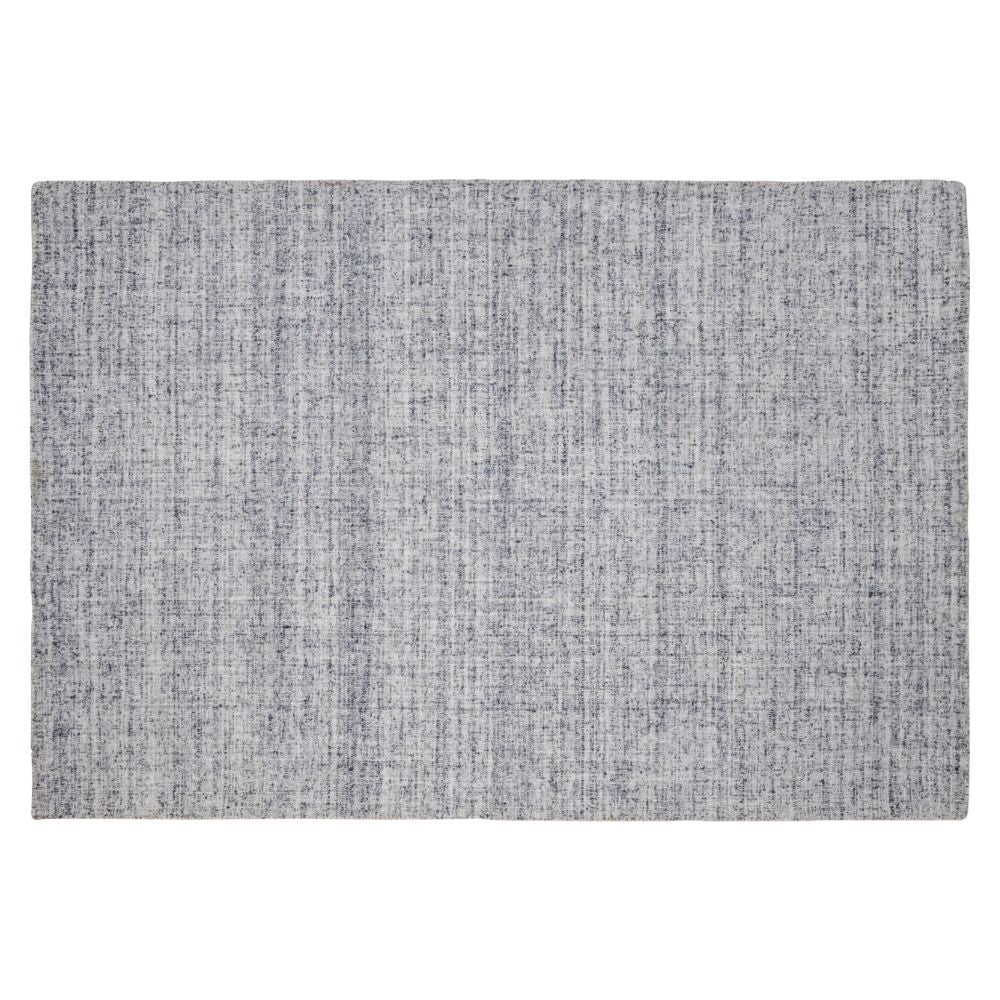 Tapete decorativo colección Salem N4012 rectangular de lana y poliéster pelo corto en color plata