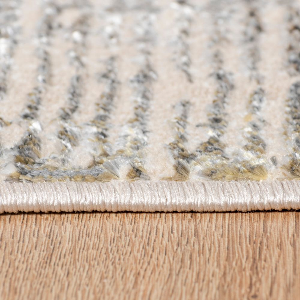 Tapete colección Salim T4045 rectangular y circular de poliéster pelo corto en tono gris oro