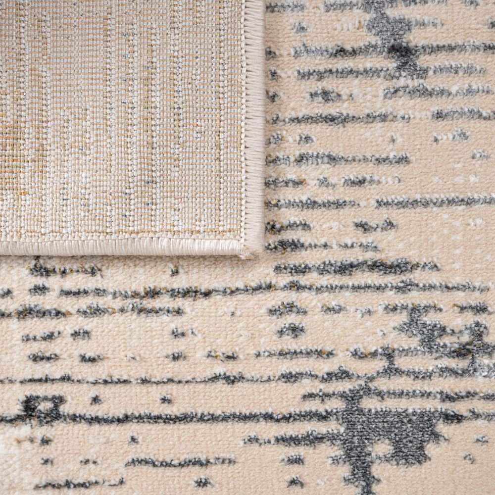 Tapete colección Salim T4045 rectangular y circular de poliéster pelo corto en tono gris oro