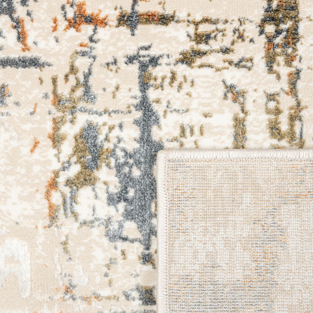 Tapete decorativo Salim T4047 de poliéster en gris y oro, formas rectangular y circular