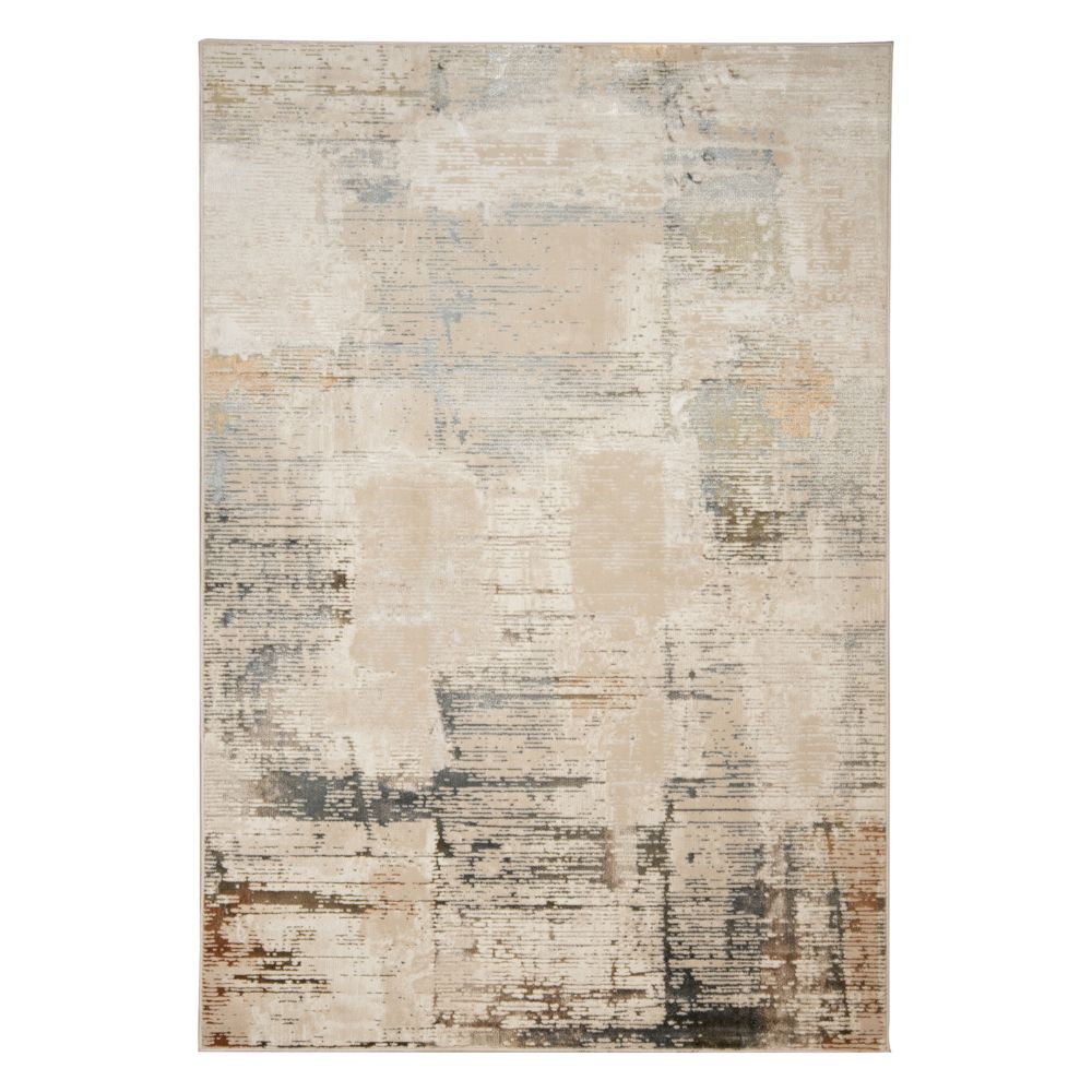 Tapete decorativo colección Salim T4048 de poliéster en gris oro, rectangular o circular