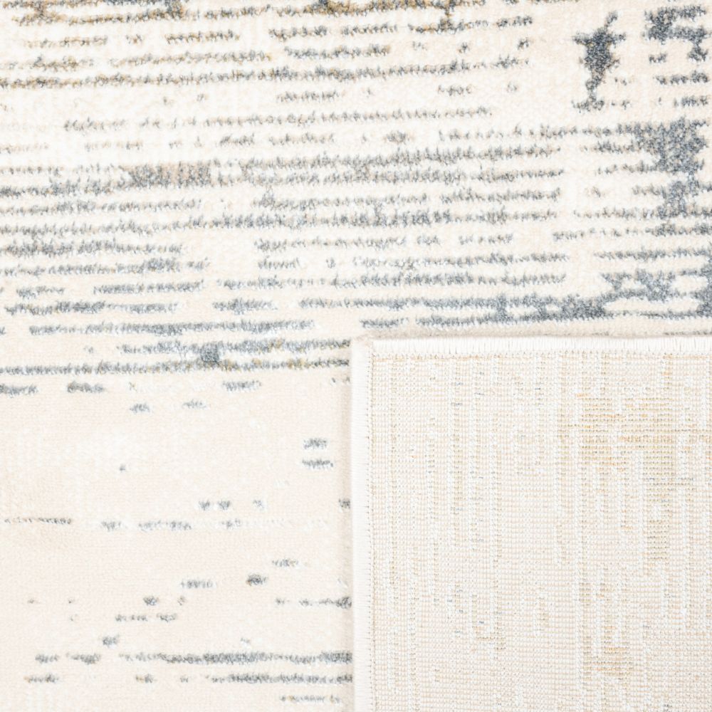 Tapete decorativo colección Salim T4048 de poliéster en gris oro, rectangular o circular