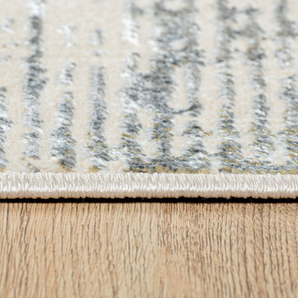 Tapete decorativo colección Salim T4048 de poliéster en gris oro, rectangular o circular