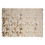 Tapete colección Sibel U7002 rectangular y circular de poliéster pelo corto en tono oro crema