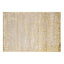 Tapete decorativo colección Sibel U7005 de poliéster en oro crema, rectangular o circular