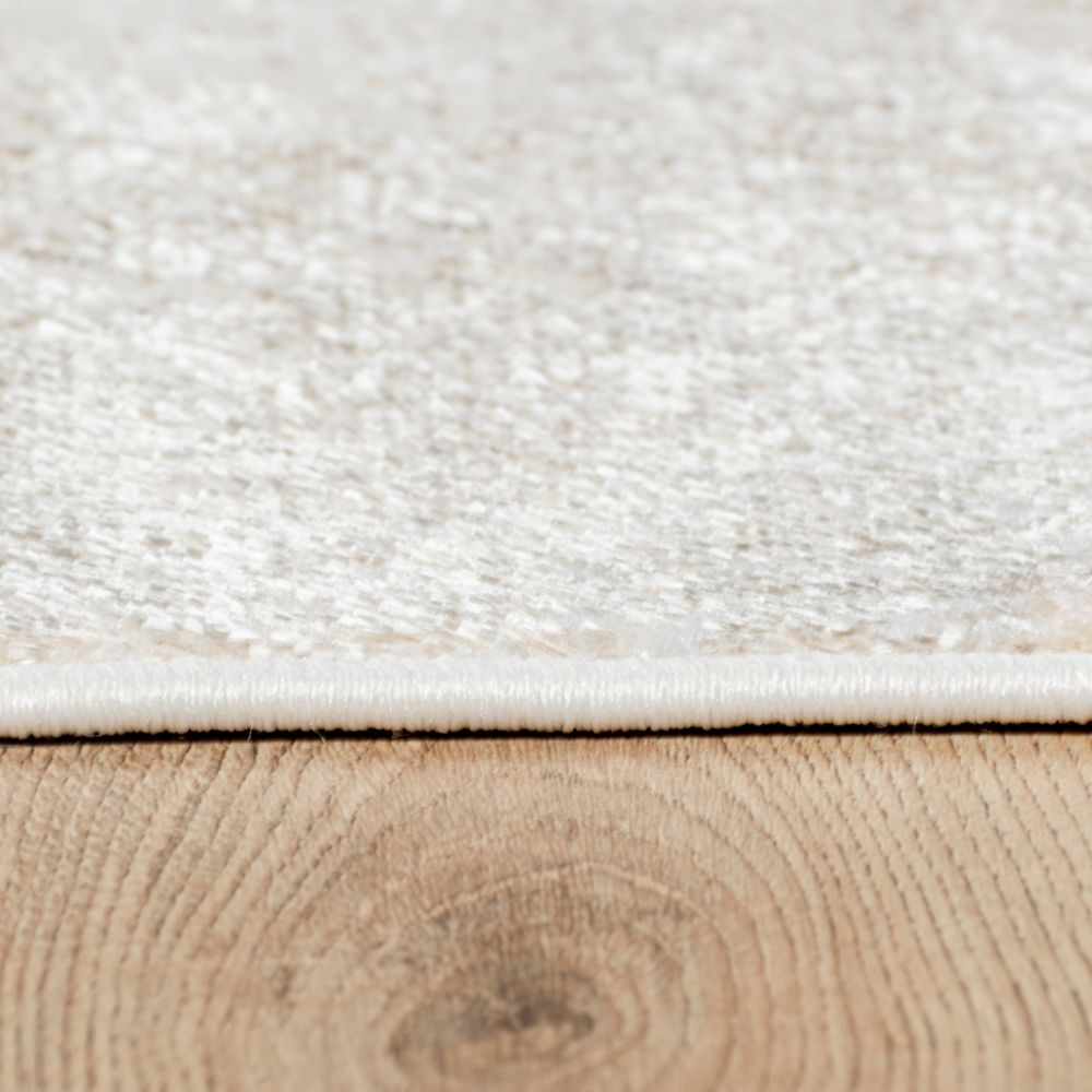 Tapete decorativo colección Terra T9029 rectangular en poliéster y polipropileno color crema oro