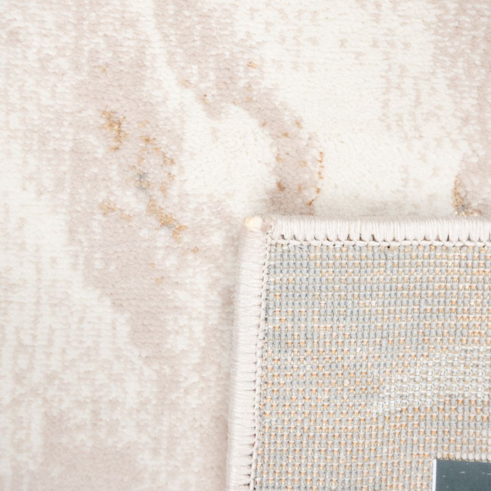 Tapete decorativo colección Terra T9037 rectangular de poliéster y polipropileno en crema y oro