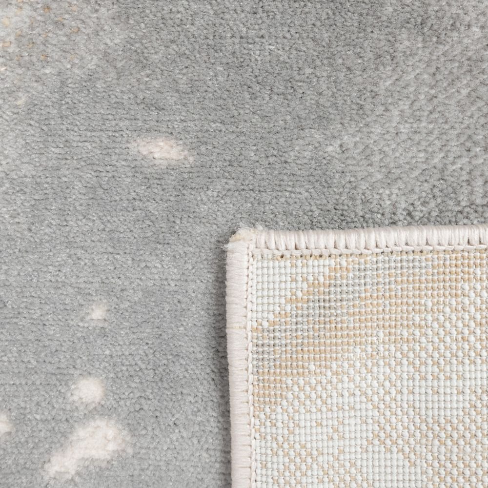 Tapete colección Terra T9038 rectangular de poliéster y polipropileno en tono crema oro