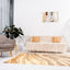 Tapete colección Terra T9038 rectangular de poliéster y polipropileno en tono crema oro