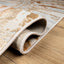 Tapete decorativo Terra T9041 rectangular de poliéster y polipropileno en crema y oro
