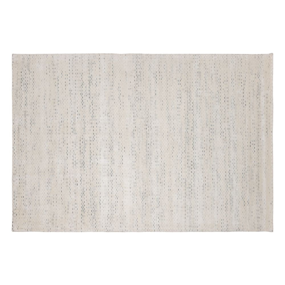 Tapete decorativo colección Thane N4001 rectangular de viscosa y lana en crema gris