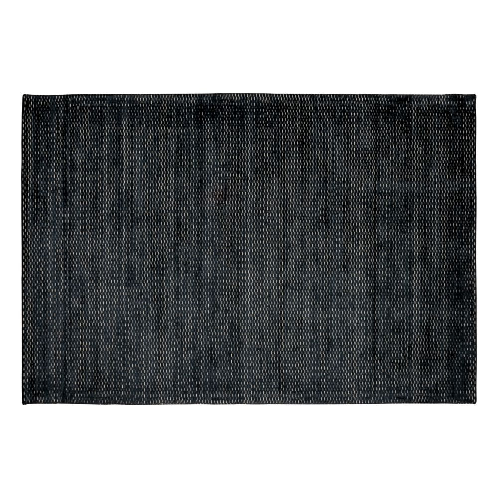Tapete colección Thane N4005 rectangular de viscosa y lana en tono gris oscuro plata