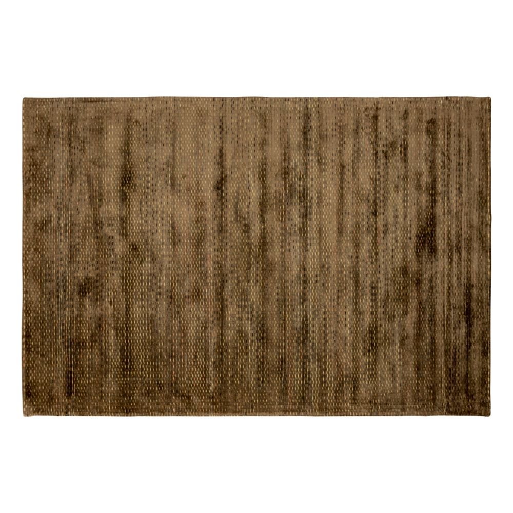 Tapete decorativo colección Thane N4006 rectangular en viscosa y lana color beige multi