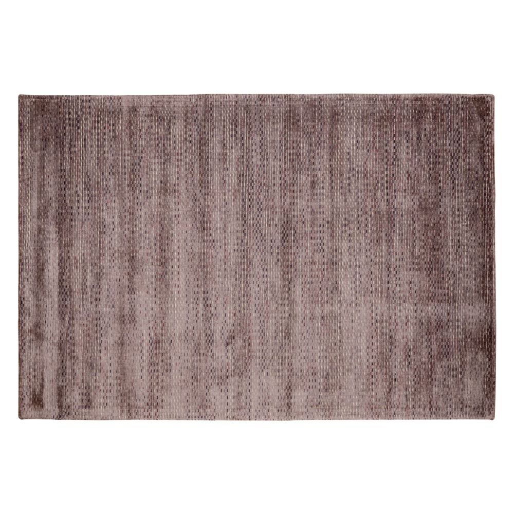 Tapete decorativo colección Thane N4008 rectangular de viscosa y lana en café beige