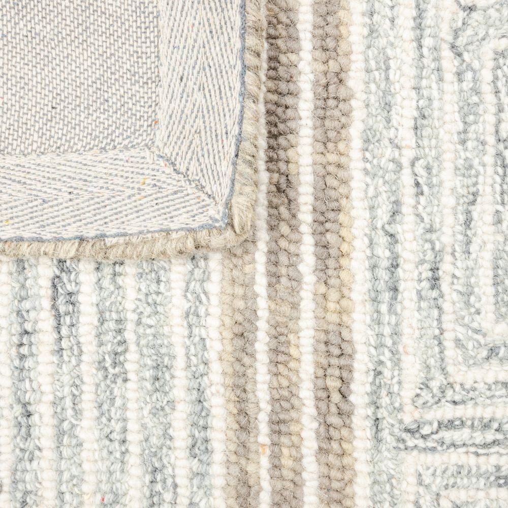 Tapete decorativo colección Vani D2002 rectangular de lana y algodón pelo corto en tonos beige y gris