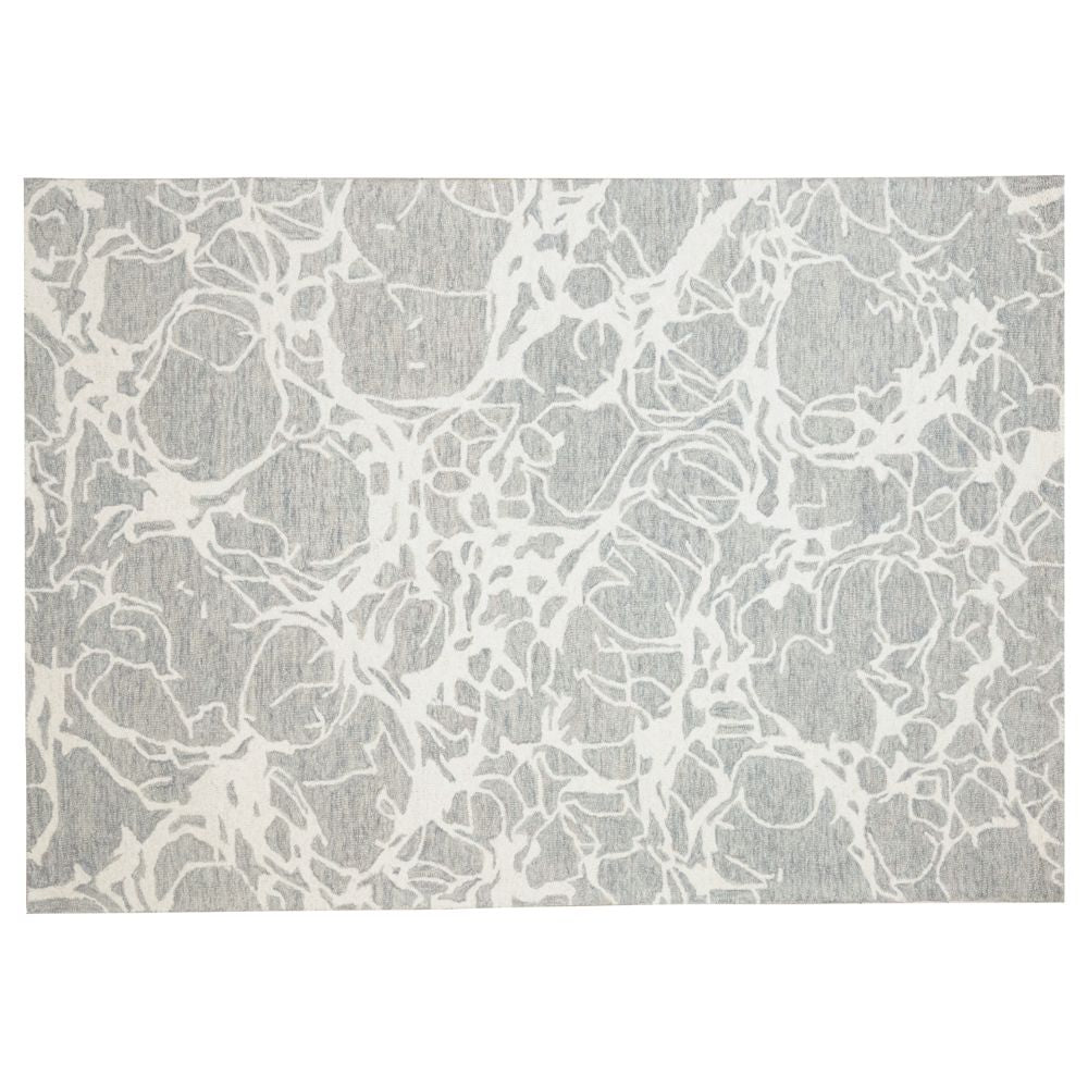 Tapete decorativo colección Vani D2004 rectangular de lana y algodón en tonos beige y crema